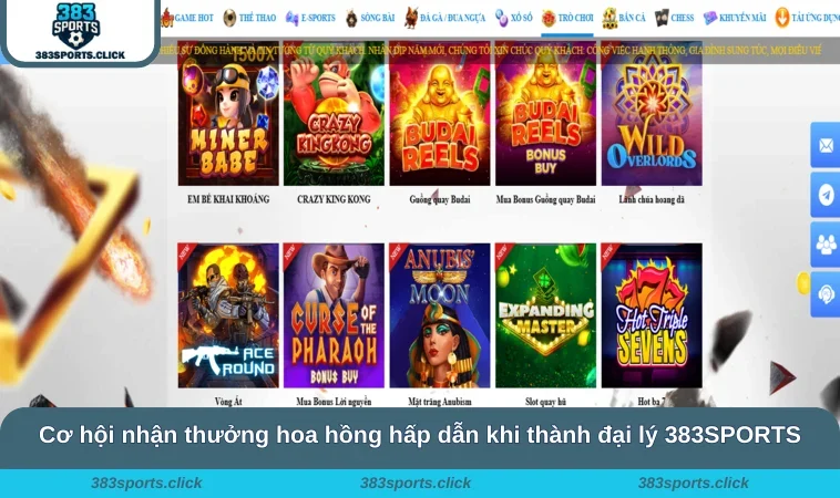 Đại Lý 383SPORTS 3 Cơ hội nhận thưởng hoa hồng hấp dẫn khi thành đại lý 383SPORTS