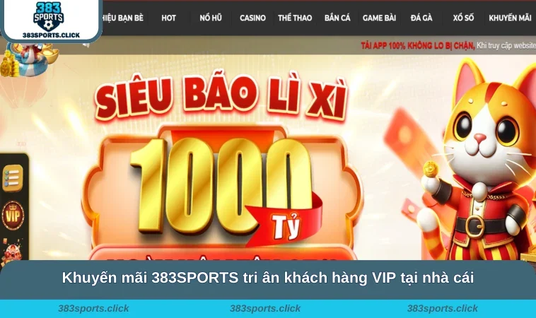 Khuyến Mãi 383SPORTS 2 Khuyến mãi 383SPORTS tri ân khách hàng VIP tại nhà cái